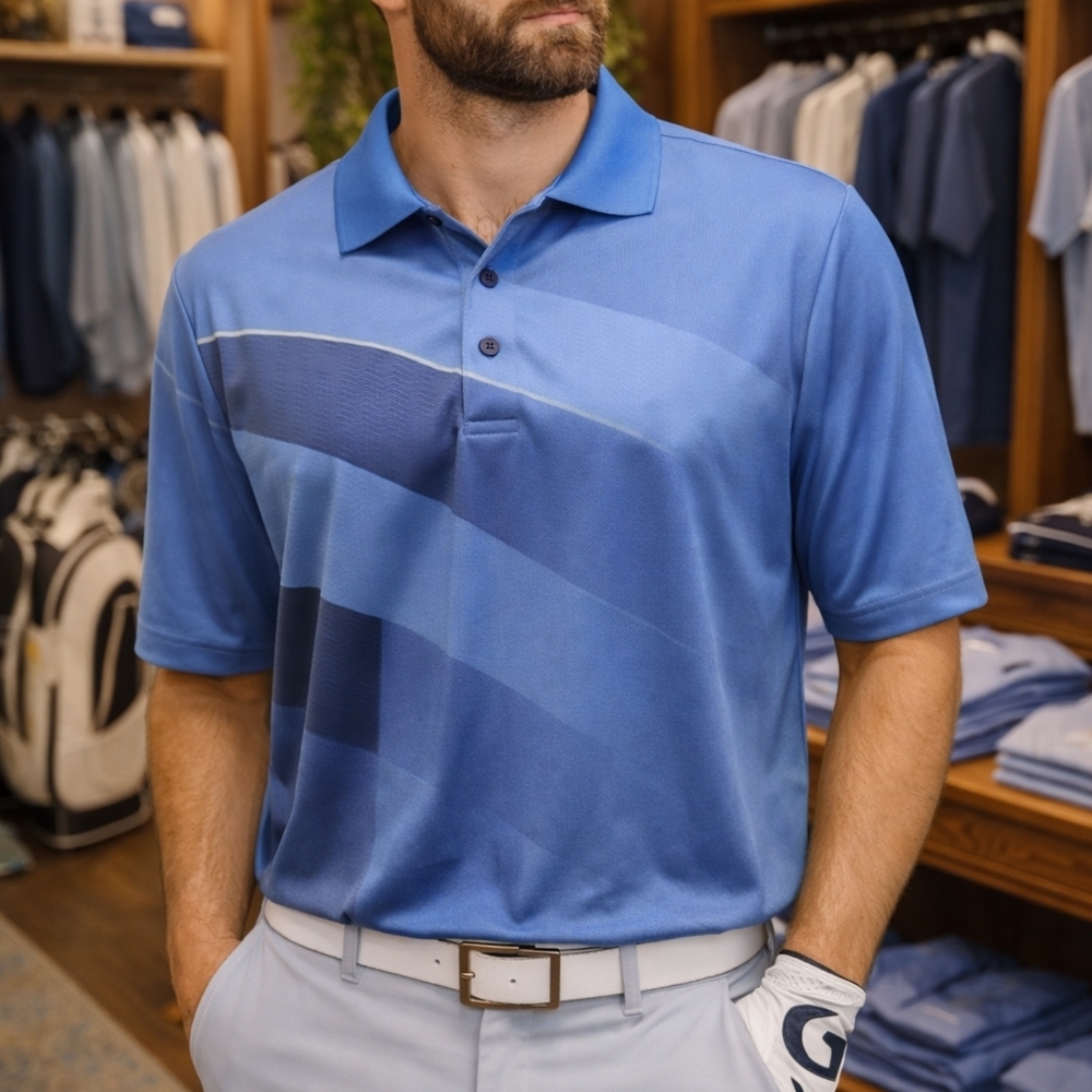 Stylish Gradient Blue Polo Shirt